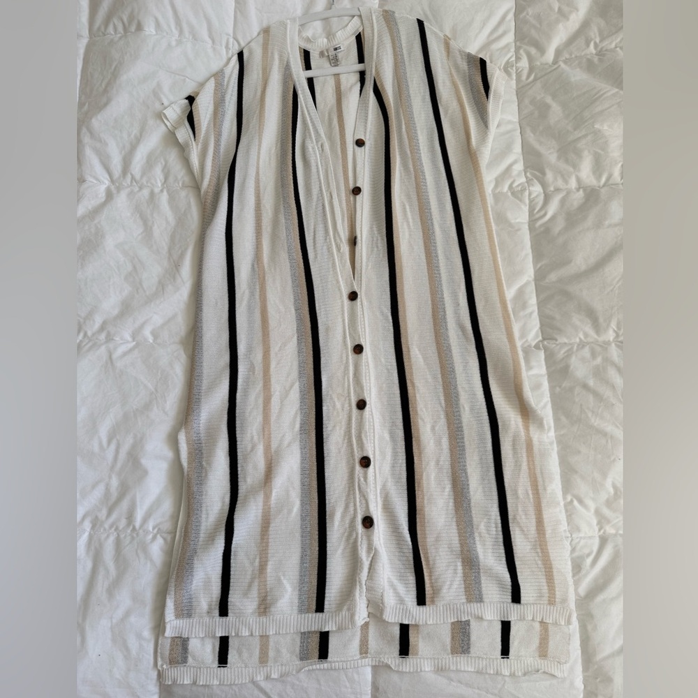 Metallic button down knit dress